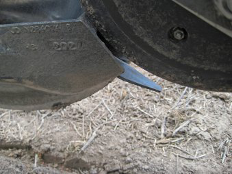 Up close look of a seed bounce flap.